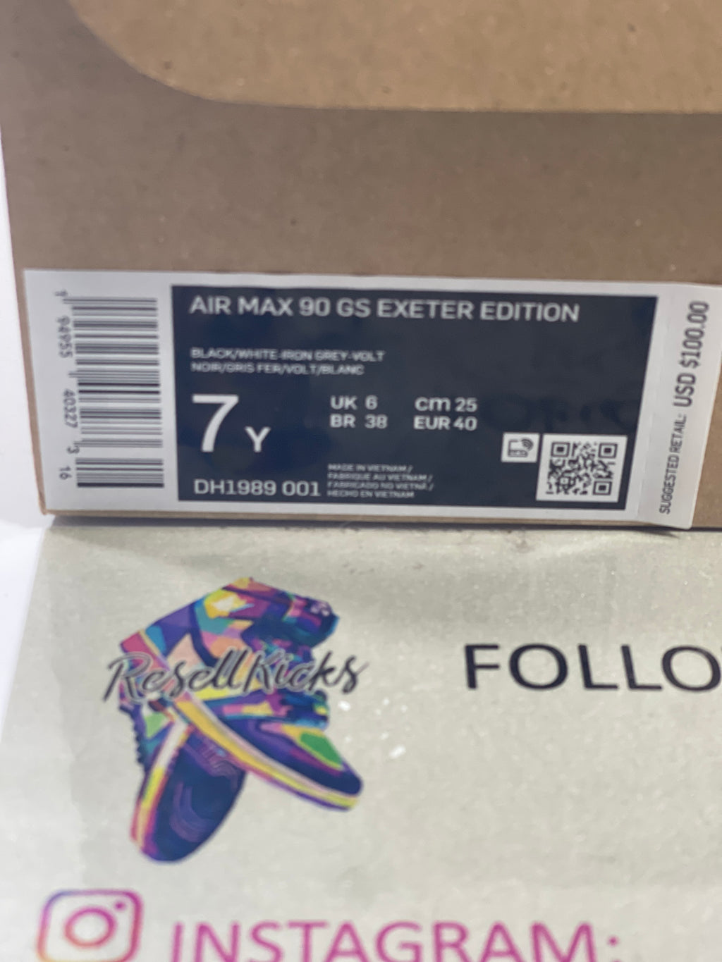 NEW SIZE 7 YOUTH - NIKE AIR MAX 90 "EXETER EDITION" (GS) 2021