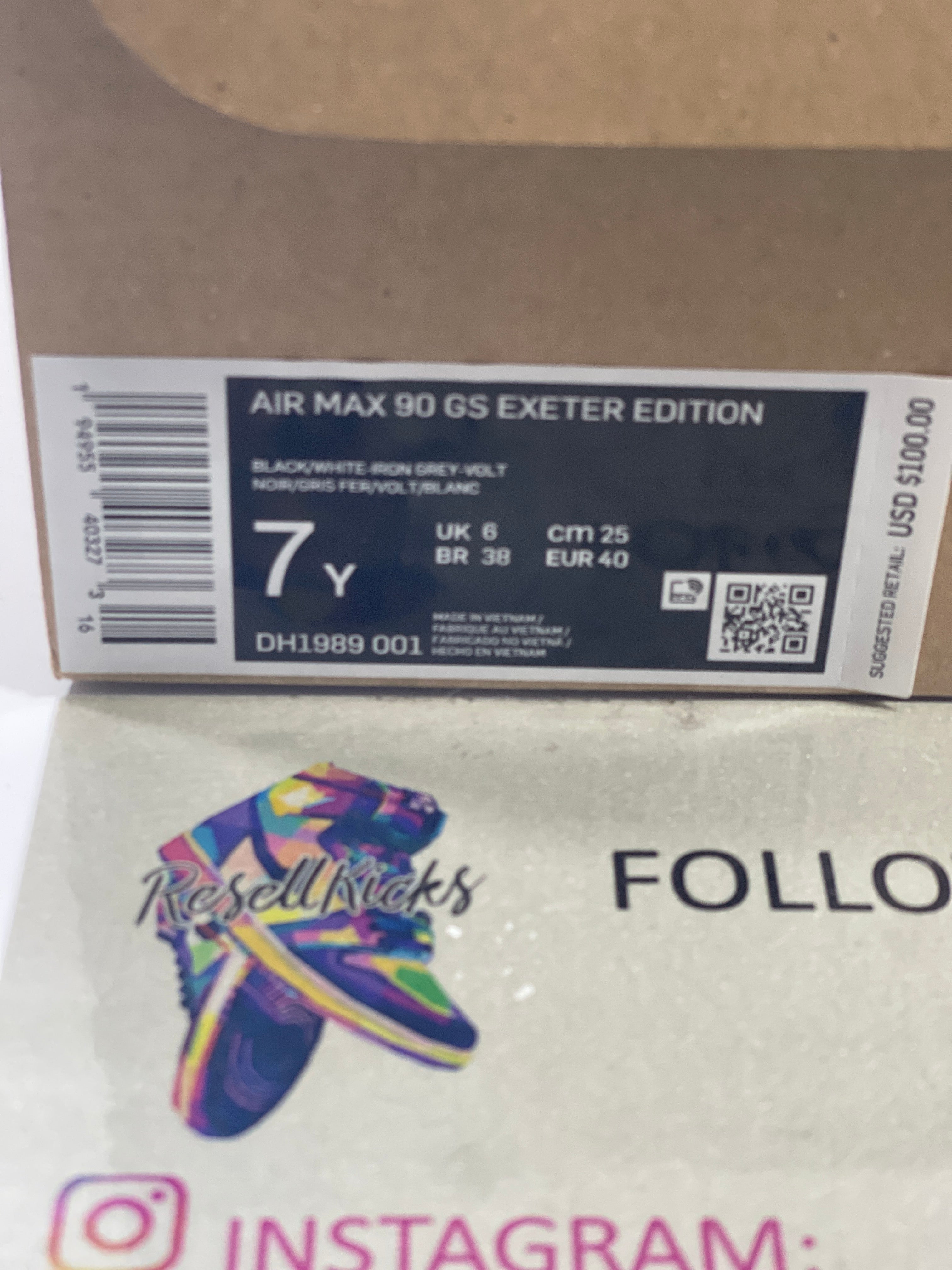 NEW SIZE 7 YOUTH - NIKE AIR MAX 90 "EXETER EDITION" (GS) 2021