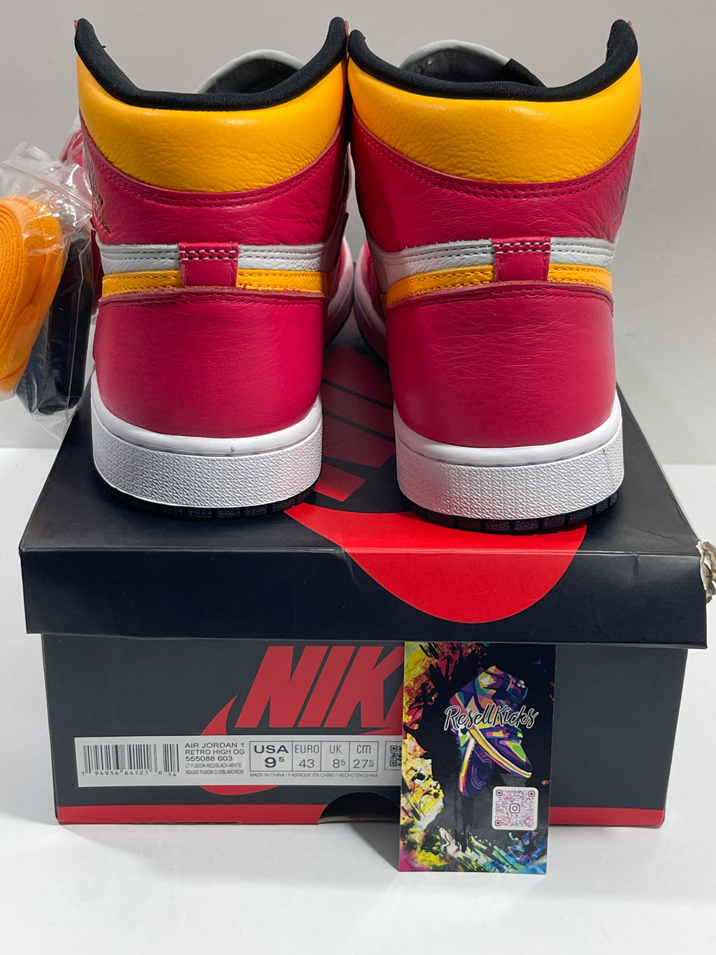 NEW SIZE 9.5 MENS - AIR JORDAN 1 RETRO HIGH OG "LIGHT FUSION RED" 2021