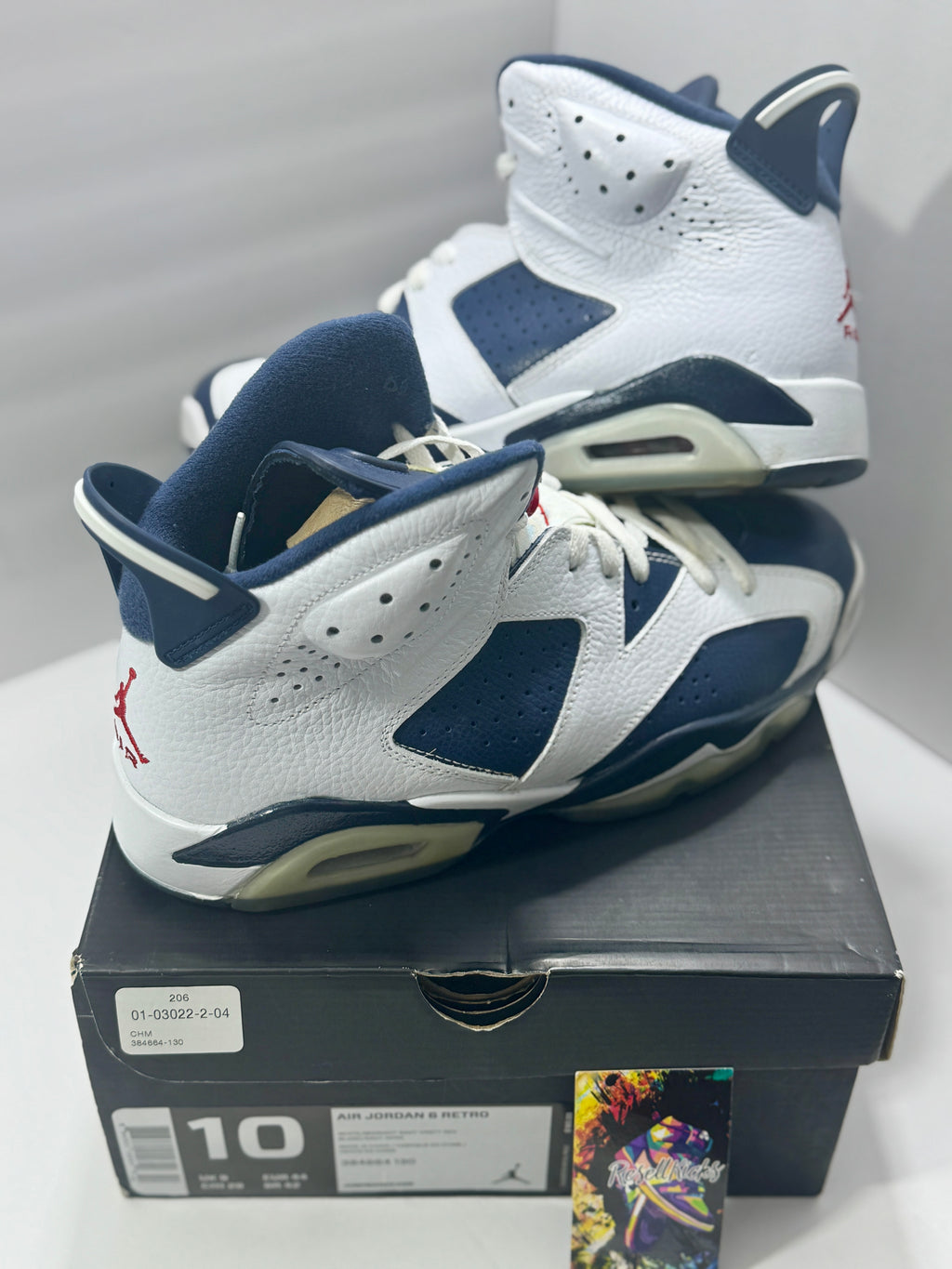 USED SIZE 10 MENS - AIR JORDAN 6 RETRO "OLYMPIC LONDON" 2012