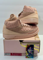 USED SIZE 7 YOUTH - AIR JORDAN 2 RETRO "JUST DON ARTIC ORANGE" 2017