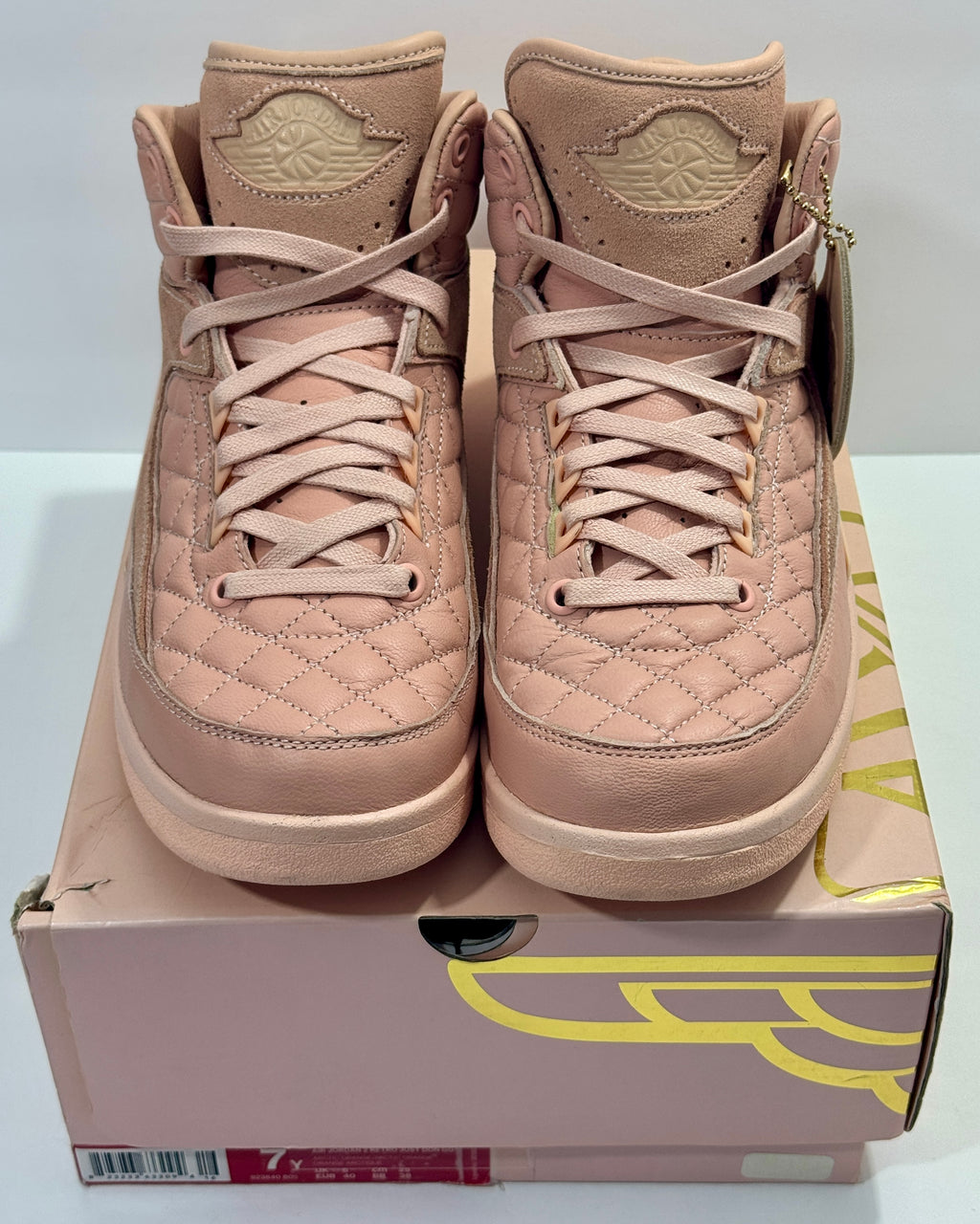 USED SIZE 7 YOUTH - AIR JORDAN 2 RETRO "JUST DON ARTIC ORANGE" 2017