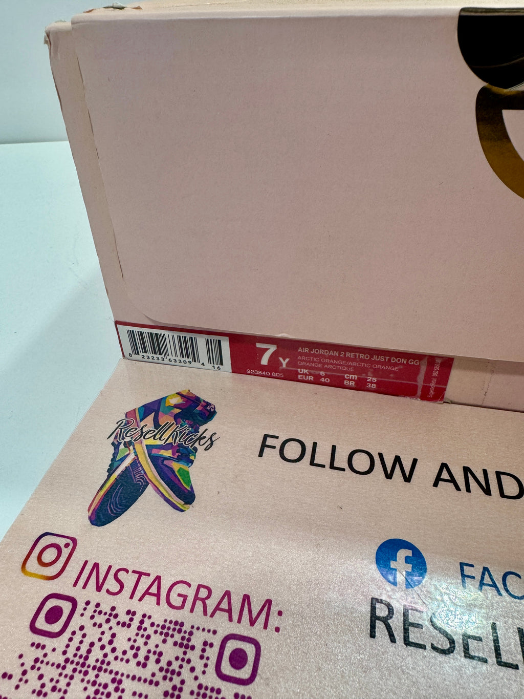 USED SIZE 7 YOUTH - AIR JORDAN 2 RETRO "JUST DON ARTIC ORANGE" 2017