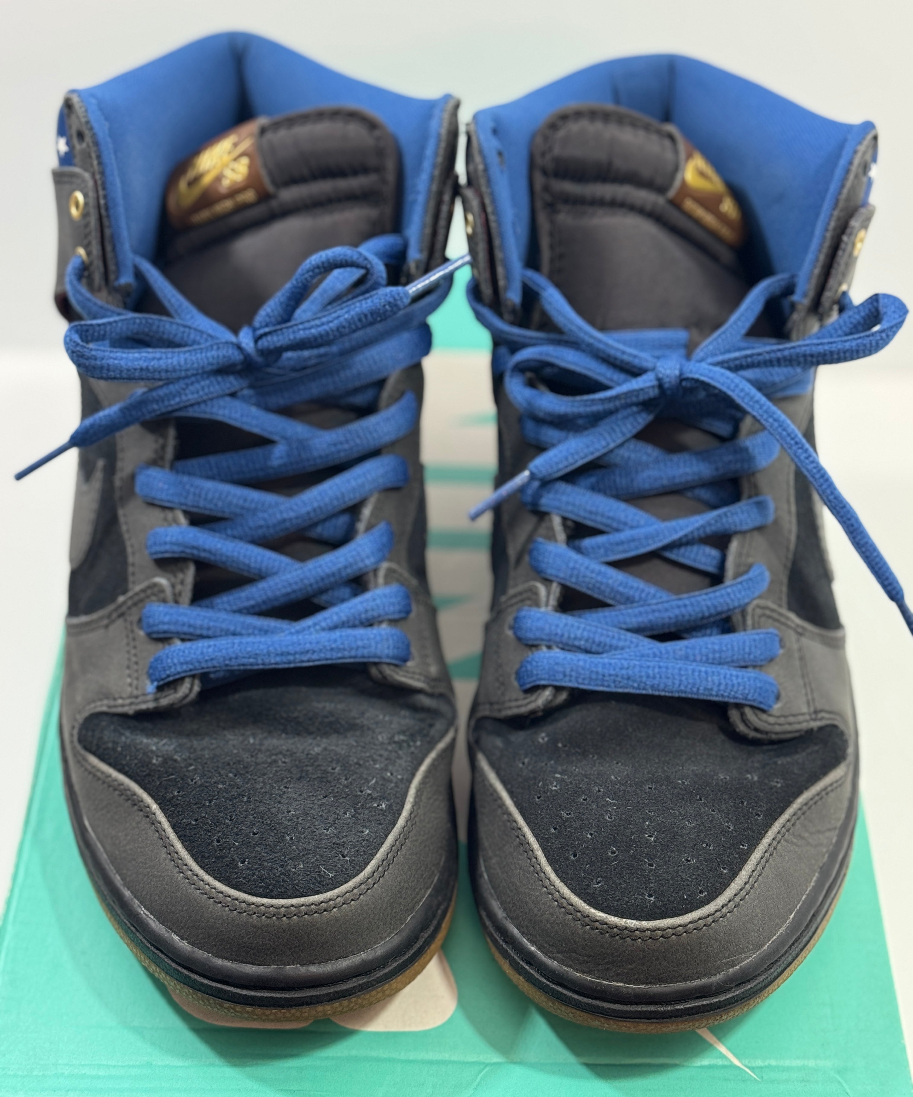 USED SIZE 10 MENS - NIKE DUNK HIGH PREMIUM SB HIGH "CAPTAIN AMERICA" 2014