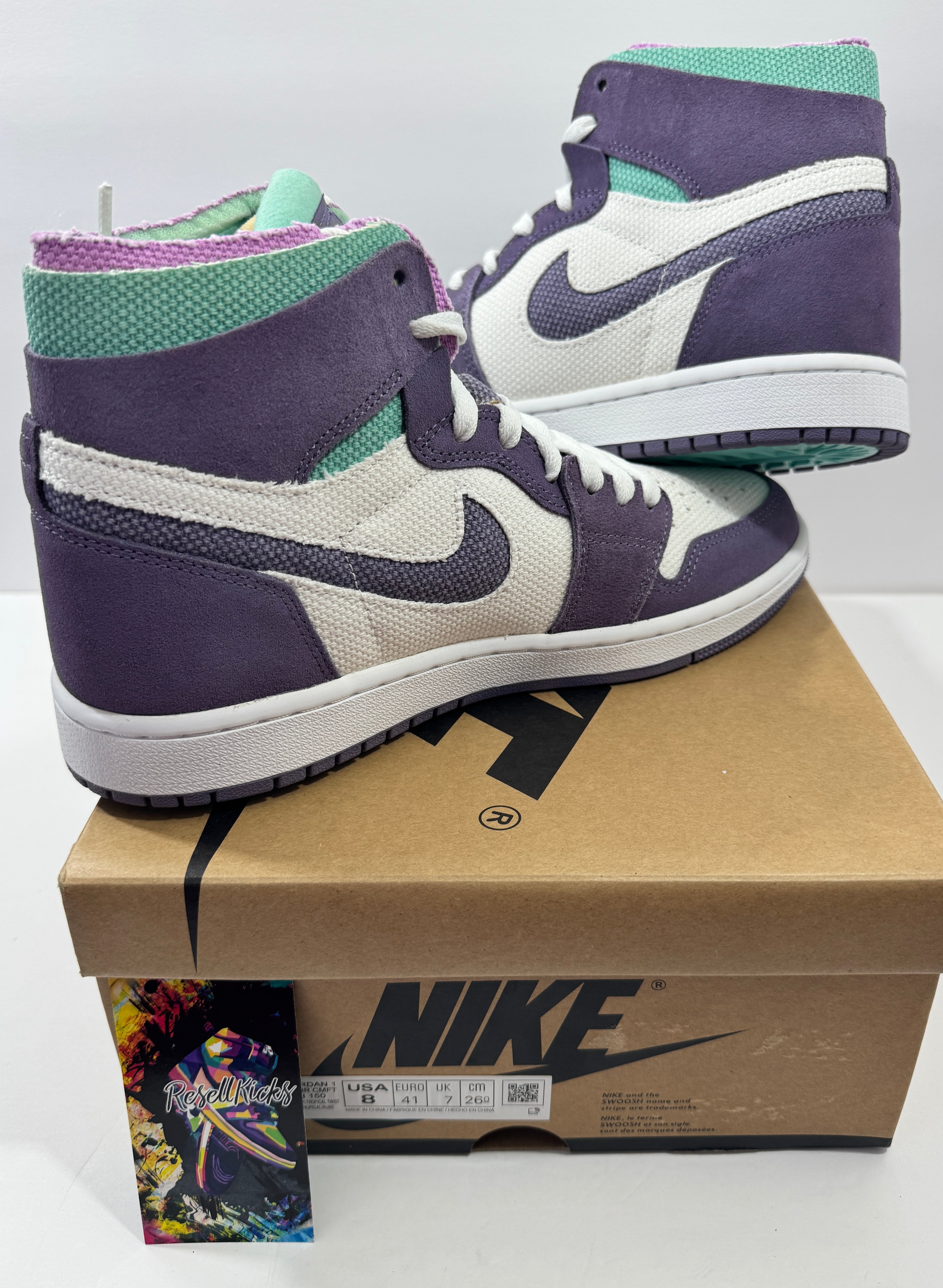 NEW SIZE 8 MENS - AIR JORDAN 1 ZOOM CMFT "TROPICAL TWIST" 2021