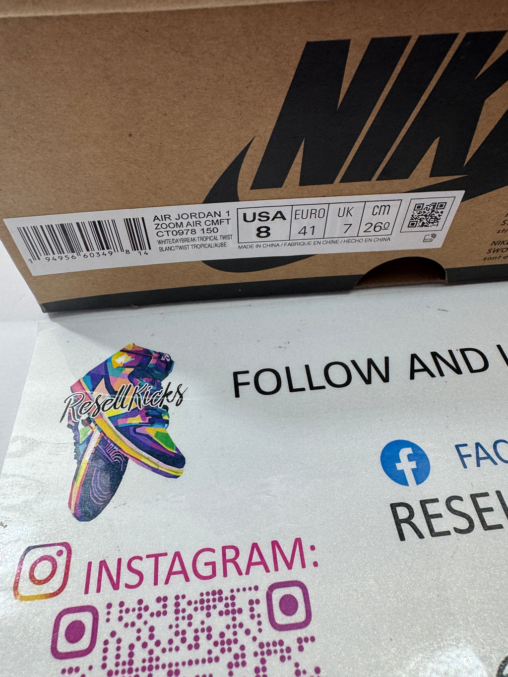 NEW SIZE 8 MENS - AIR JORDAN 1 ZOOM CMFT "TROPICAL TWIST" 2021